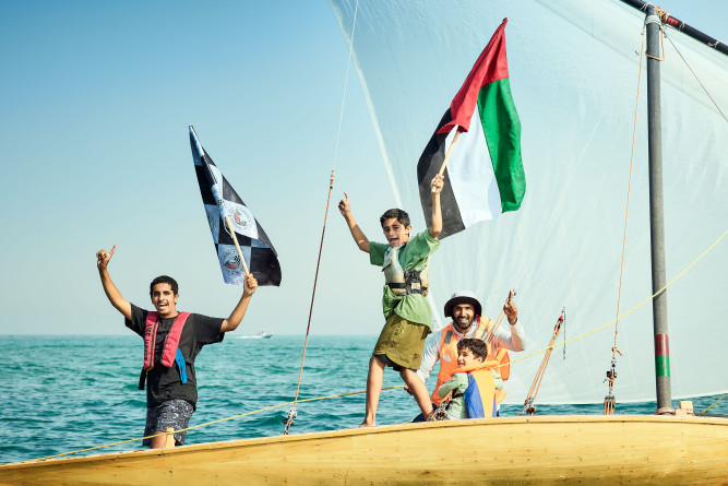 Crowning the winners of the Jinana Sailing Ships Race at the Al Dhafra Marine Festival