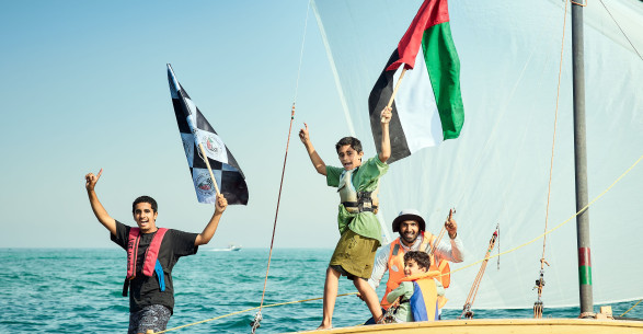 Crowning the winners of the Jinana Sailing Ships Race at the Al Dhafra Marine Festival