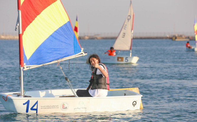 "Exploring Daily Sailing Competitions and Learning Maritime Skills at 'Nukhaudha Abu Dhabi'.