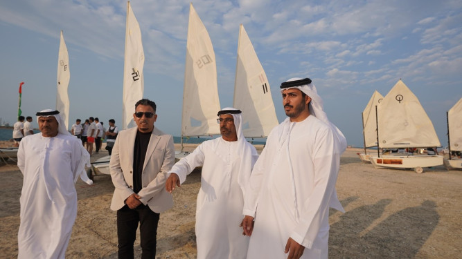 Mohammed bin Sultan Inspects Abu Dhabi Marine Sports Academy Project in Al Mirfa